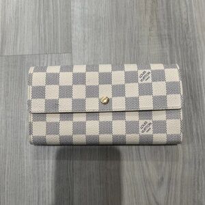Louis Vuitton Damier Azur Porte Feuille Sarah Long Bifold Wallet White Vintage